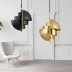 Glowironflex flexible design deckenlampe schwarz gold modern wohnzimmer xlumina