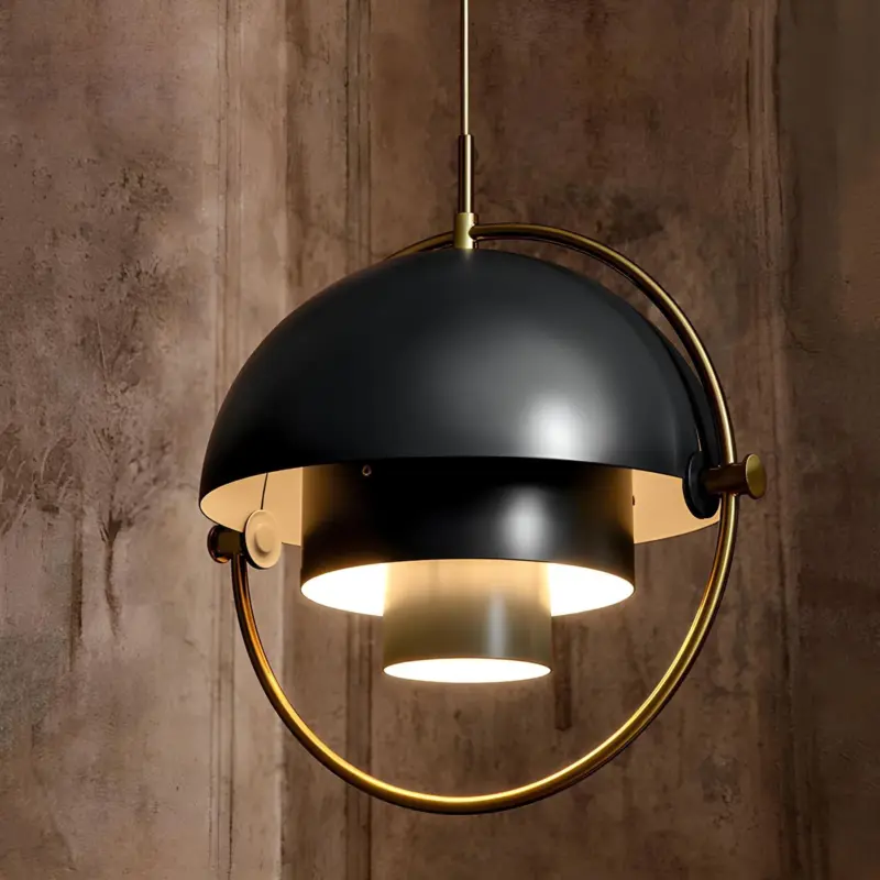 Glowironflex flexible design deckenlampe schwarz gold modern wohnzimmer xlumina