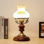 Glowsophie urnen tischlampe rotes braunes finish wohnzimmer beleuchtung xlumina