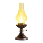 Glowthijs kerosin retro nachttischlampe craykle glas bernstein rauchgrau vintage stil xlumina