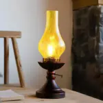 Glowthijs kerosin retro nachttischlampe craykle glas bernstein rauchgrau vintage stil xlumina