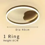 Gold circular led rings ceiling light chandelier