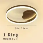 Gold circular led rings ceiling light chandelier