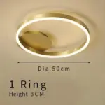 Gold circular led rings ceiling light chandelier