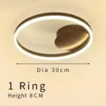 Gold circular led rings ceiling light chandelier