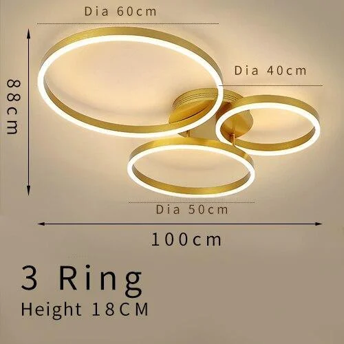 Gold Circular Led Rings Ceiling Light Chandelier 633157