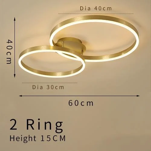 Gold Circular Led Rings Ceiling Light Chandelier 731187