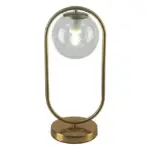 Goldene design tischlampe george transparentes gla