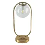 Goldene design tischlampe george transparentes gla