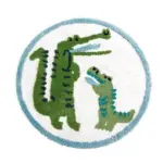 Green dinosaur rug