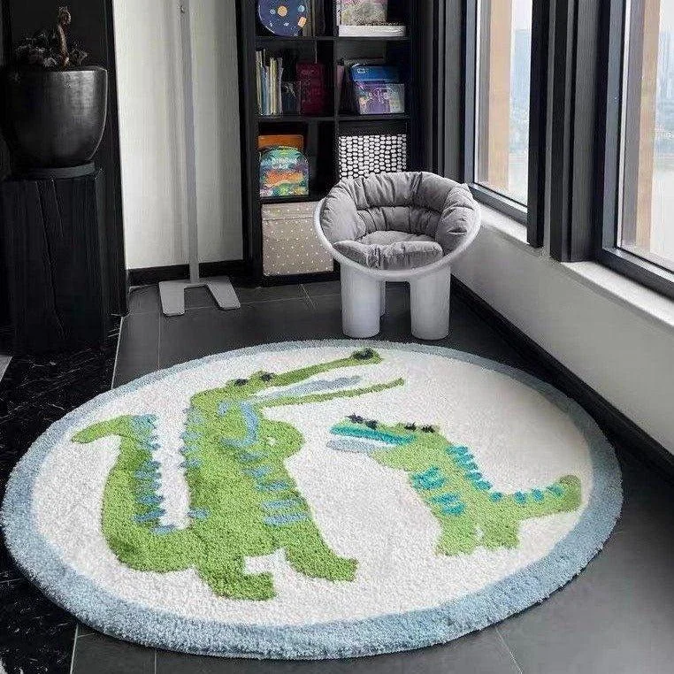 Green Dinosaur Rug 691527