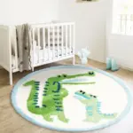 Green dinosaur rug