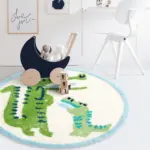 Green dinosaur rug