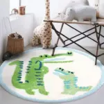 Green dinosaur rug