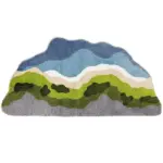 Green forest blue skies rug