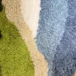Green forest blue skies rug