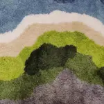 Green forest blue skies rug