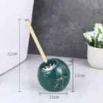 Green marble texture ceramic base toilet brush variants