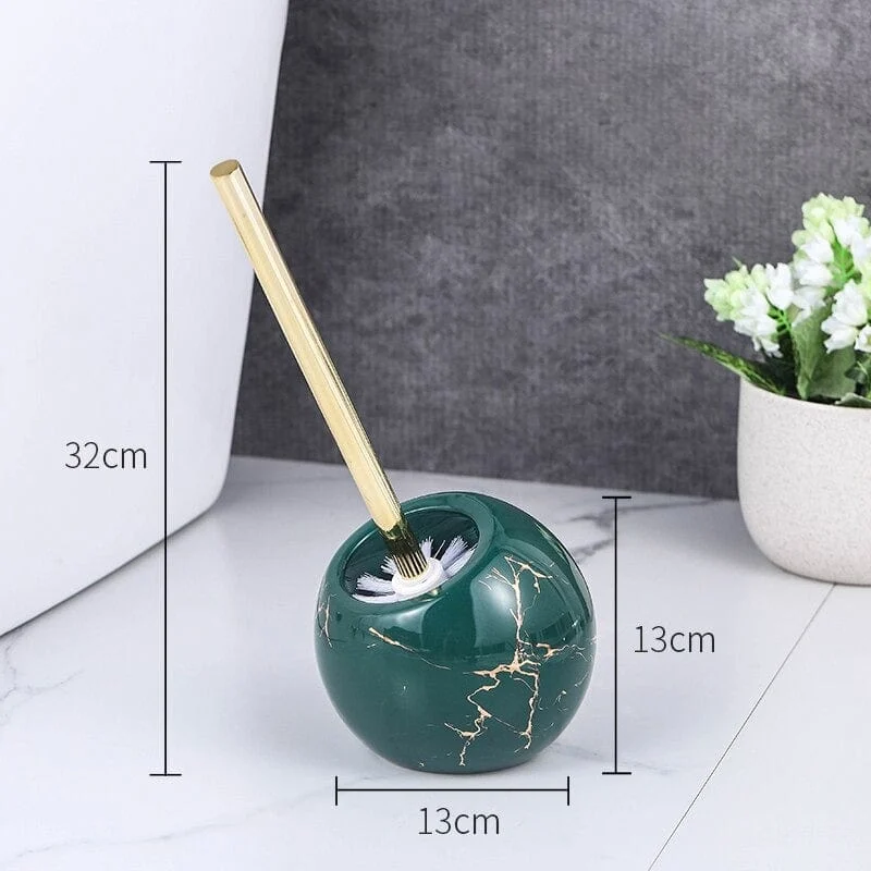 Green Marble Texture Ceramic Base Toilet Brush Variants 1