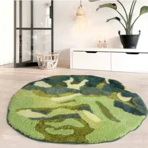 Green Emerald Elegance Circle Rug