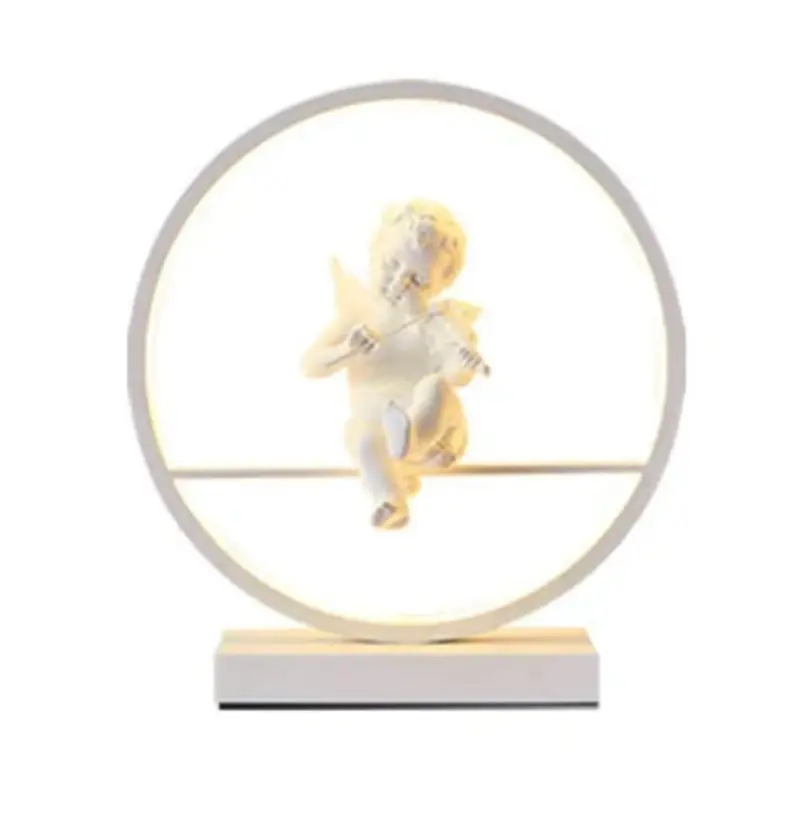 Guardianglow engelenpop tischlampe weiss 34 cm harzlamp xlumina