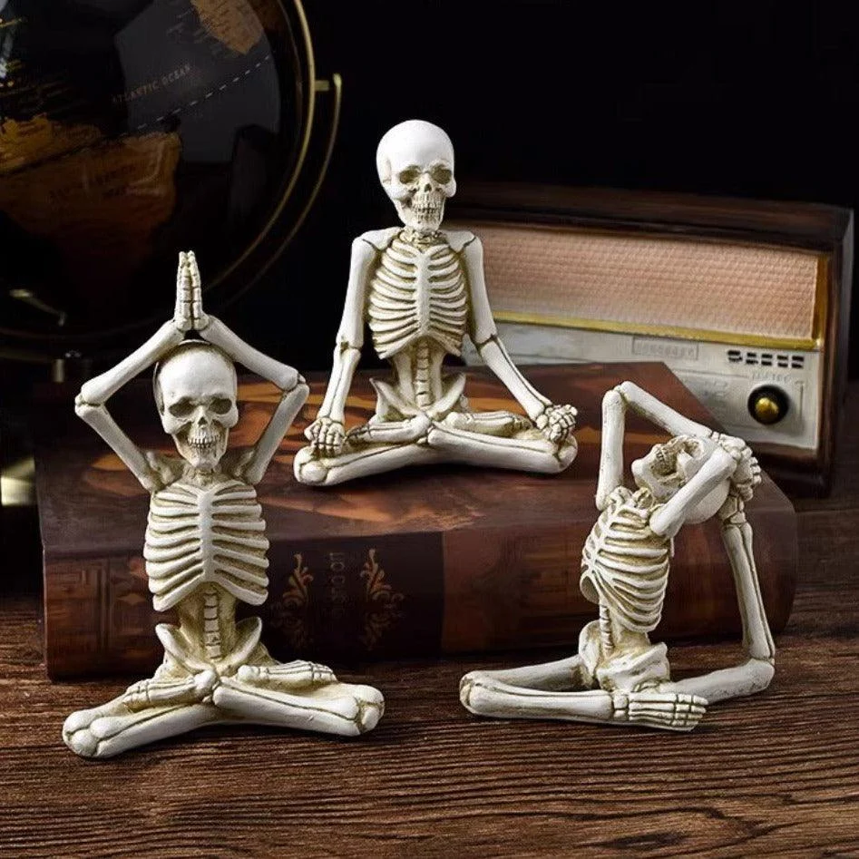 Halloween Skeleton In Yoga Pose Decor Patchandbagel 954040