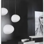 Haloglow runde glas hangeleuchte klar rauchglas minimalistisches design wohnzimmer beleuchtung xlumina3