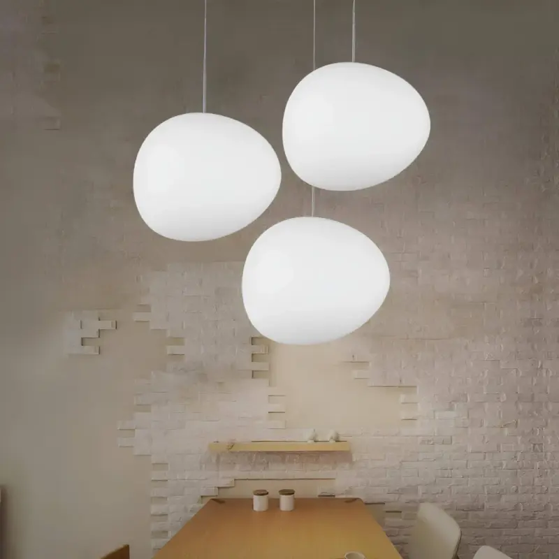 Haloglow runde glas hangeleuchte klar rauchglas minimalistisches design wohnzimmer beleuchtung xlumina5