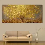 Hand Painted Gold Tree Oil Painting On Canvas Large Palette 3D Paintings For Living Room Modern Abstract Wall Art Pictures