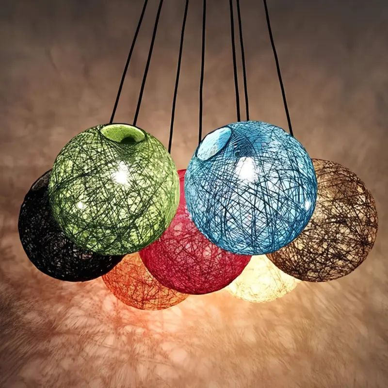 Hilde vintage wicker pendelleuchte natur braun schwarz rattan handgefertigt xlumina
