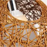 Hilde vintage wicker pendelleuchte natur braun schwarz rattan handgefertigt xlumina