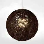 Hilde vintage wicker pendelleuchte natur braun schwarz rattan handgefertigt xlumina