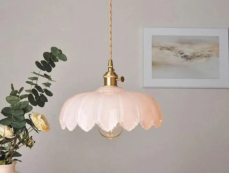 Retro Vintage Industrial Glass Lotus Flower Pendant Light - ISTANBULLU LTD