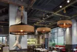 Industrial metal retro vintage rope pendant light