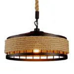 Industrial metal retro vintage rope pendant light