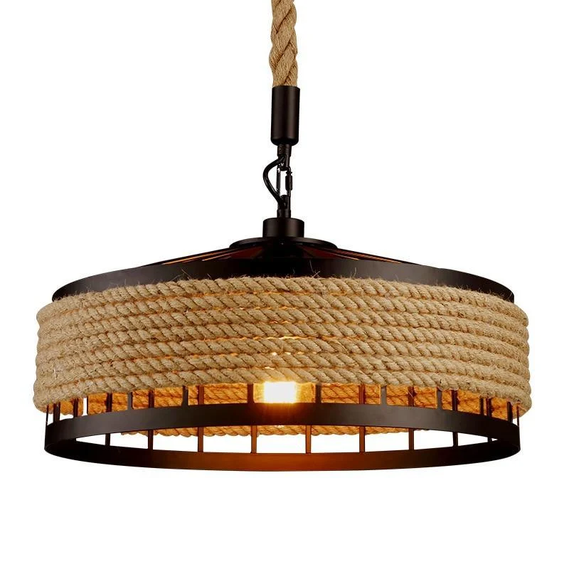 Industrial Metal Retro Vintage Rope Pendant Light 906478