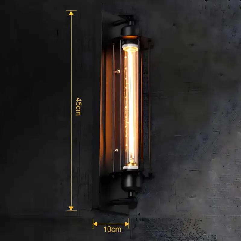 Industrial vintage wall lamp wandlampe industriestil schwarz xlumina
