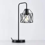 Industrielle schwarze metall tischlampe peru