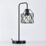 Industrielle schwarze metall tischlampe peru