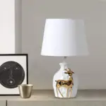 Irisglow tischlampe hirschvasenbasis elegante beleuchtung wohnzimmer deko xlumina3
