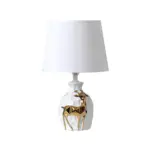 Irisglow tischlampe hirschvasenbasis elegante beleuchtung wohnzimmer deko xlumina4