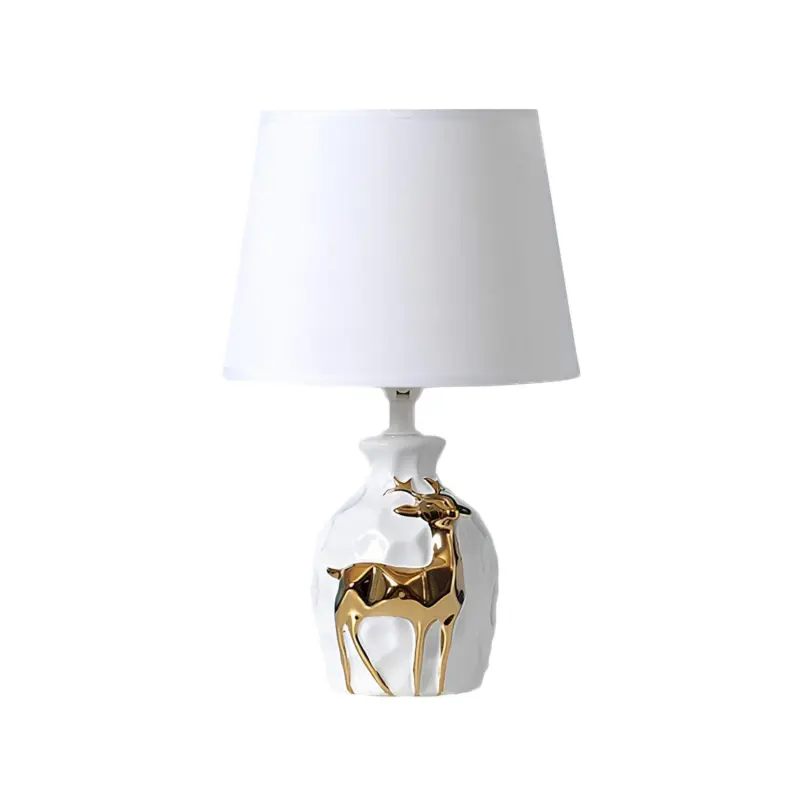 Irisglow tischlampe hirschvasenbasis elegante beleuchtung wohnzimmer deko xlumina4