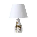 Irisglow tischlampe hirschvasenbasis elegante beleuchtung wohnzimmer deko xlumina6