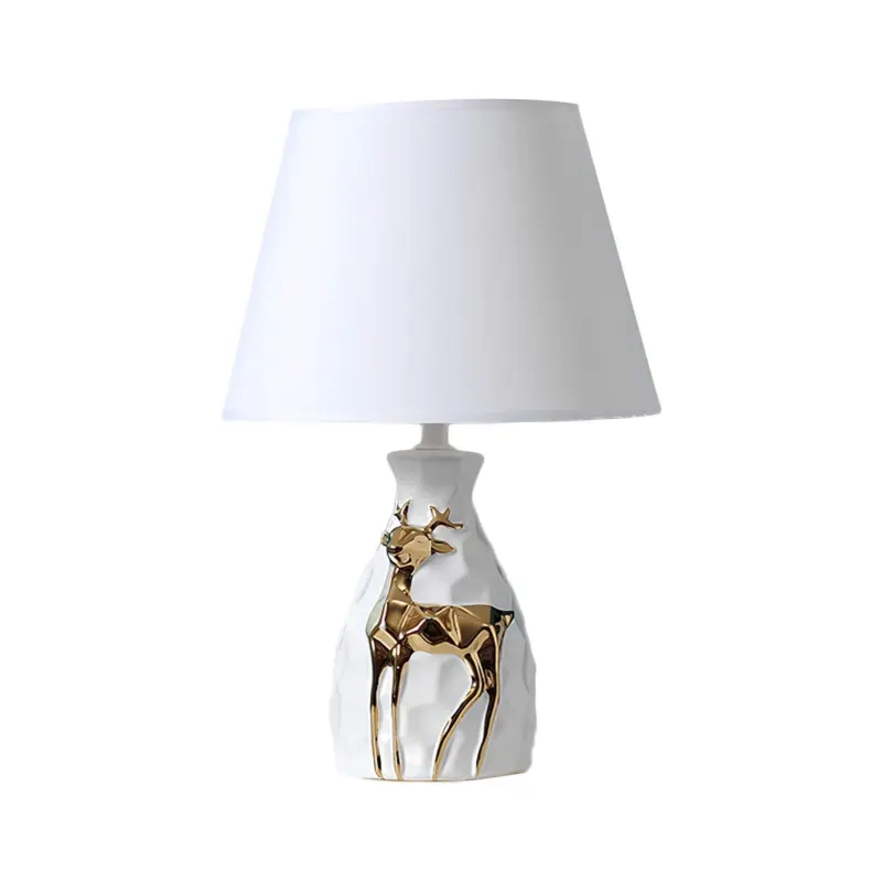 Irisglow tischlampe hirschvasenbasis elegante beleuchtung wohnzimmer deko xlumina6