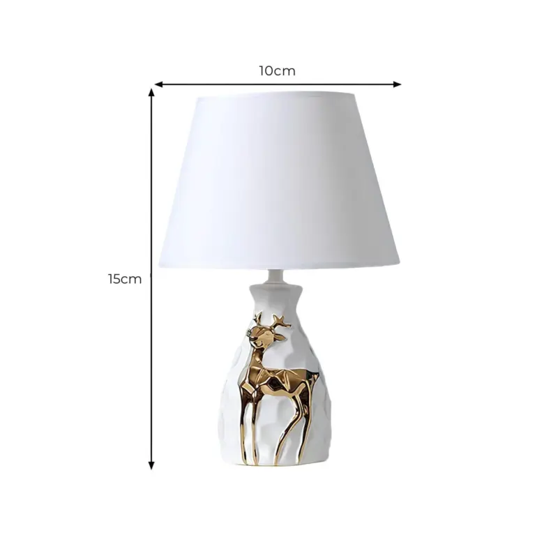 Irisglow tischlampe hirschvasenbasis elegante beleuchtung wohnzimmer deko xlumina9