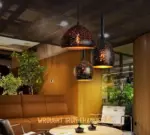 Iron vintage warm loft porous restaurant or home pendant light