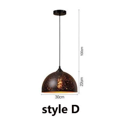 Iron Vintage Warm Loft Porous Restaurant Or Home Pendant Light 241351