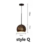 Iron vintage warm loft porous restaurant or home pendant light
