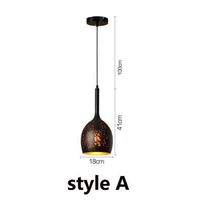 Iron Vintage Warm Loft Porous Restaurant Or Home Pendant Light 631087