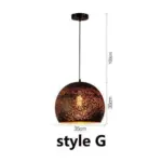 Iron vintage warm loft porous restaurant or home pendant light